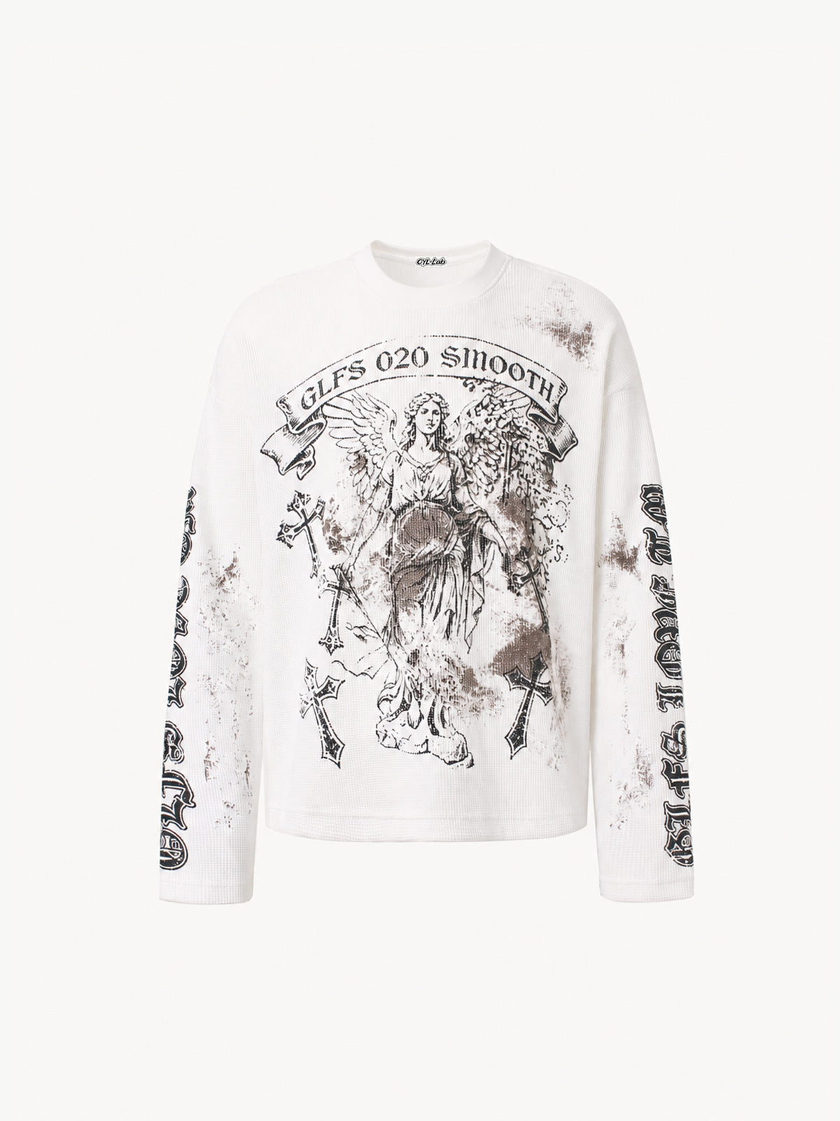 OYL-Lab Distressed Angel Cross Long Sleeve Tee