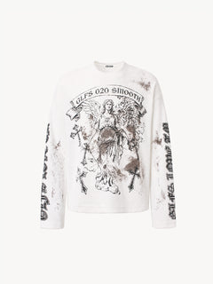 OYL-Lab Distressed Angel Cross Long Sleeve Tee