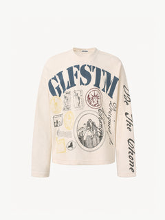 OYL-Lab Vintage New York Stamp Collage Long Sleeve Tee