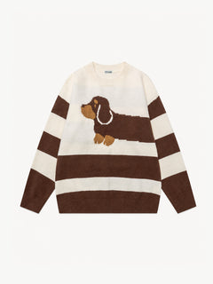OYL-Lab Dachshund Jacquard Stripe Sweater
