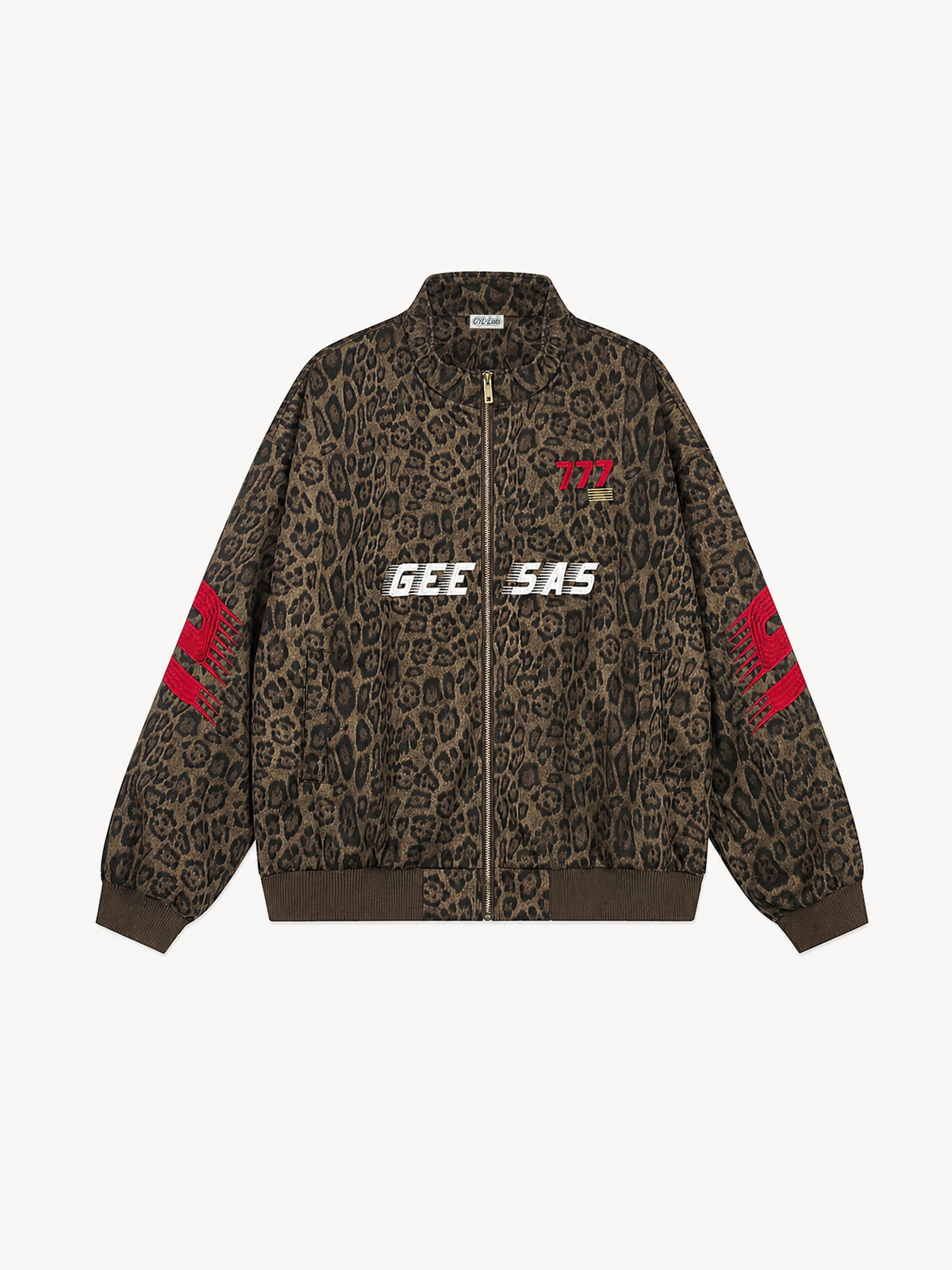 OYL-Lab Oversized Leopard Print Bomber Jacket