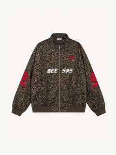 OYL-Lab Oversized Leopard Print Bomber Jacket