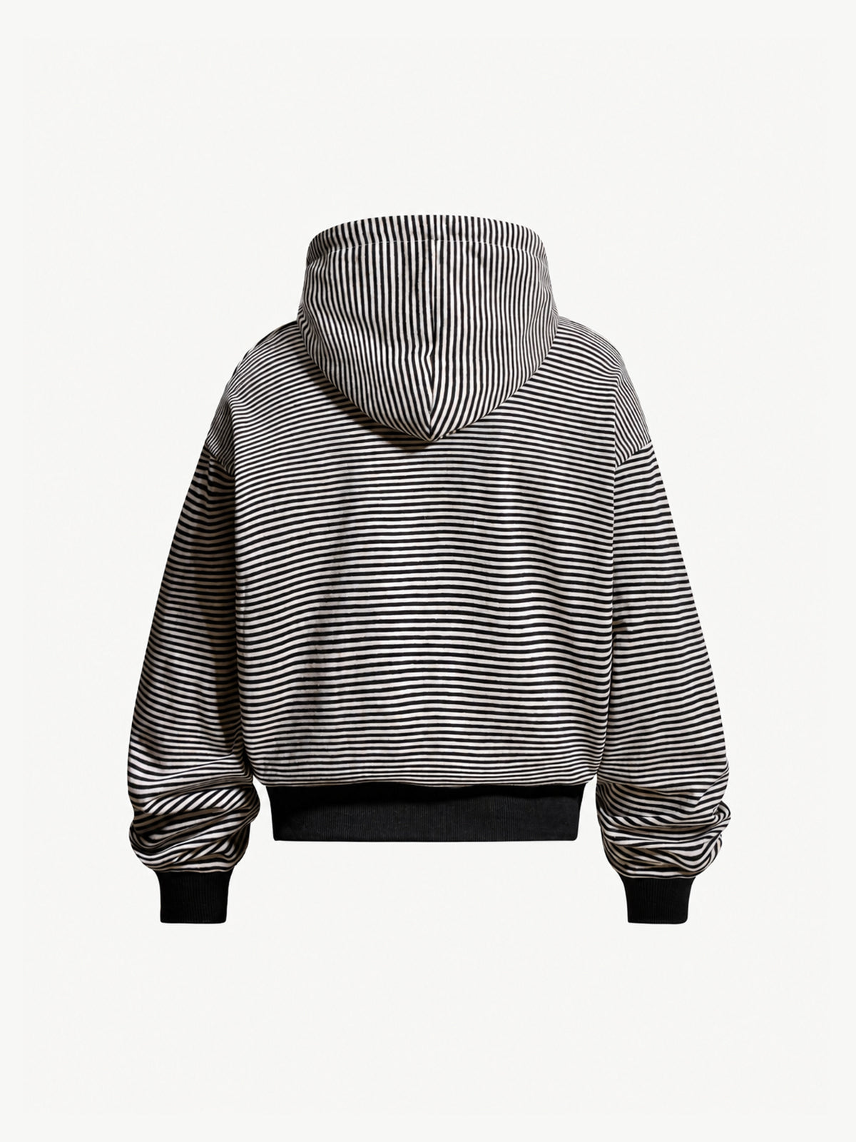 OYL-Lab Striped Military Embroidered Zip Up Cropped Hoodie