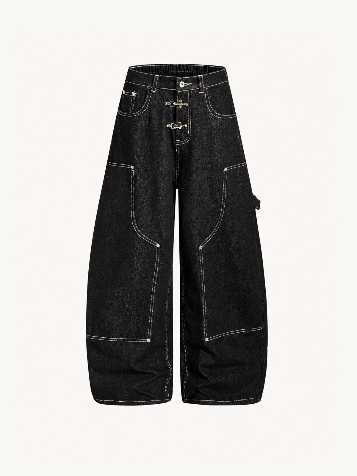 OYL-Lab Contrast Stitch Baggy Carpenter Jeans