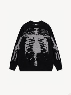 OYL-LabSkeleton Jacquard Crewneck Sweater