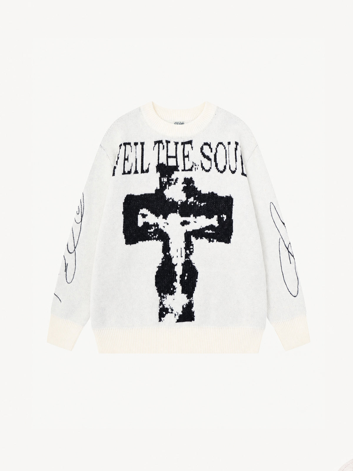 OYL-Lab Cross Figure Jacquard Crewneck Sweater