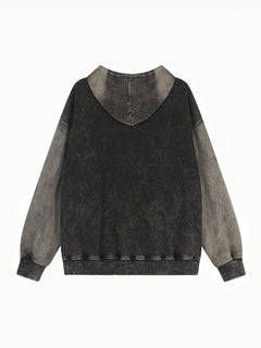 OYL‑Lab Vintage Washed Horse Graphic Zip‑Up Hoodie