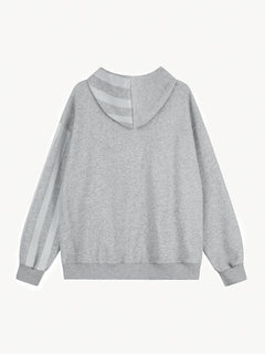 OYL‑Lab Striped Spliced Zip‑Up Hoodie