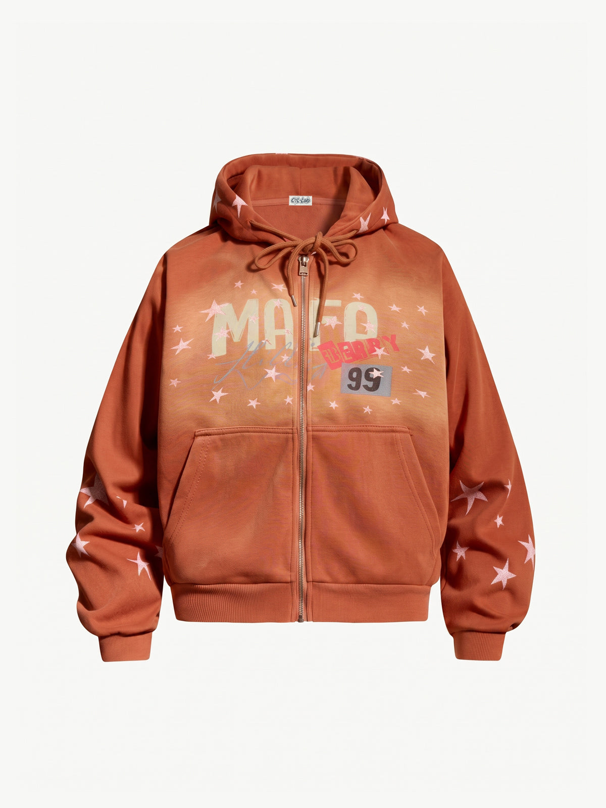 OYL‑Lab Vintage Star Print Zip‑Up Hoodie