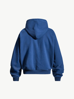 OYL‑Lab Vintage Fake Layer Zip Up Hoodie