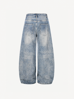 [Copy][Copy][Copy][Copy][Copy]OYL-Lab Vertical Stripe Baggy Jort Denim Shorts