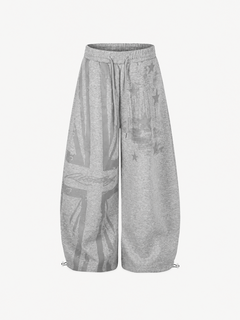 OYL-Lab Distressed Union Jack Star Print Sweat Pants