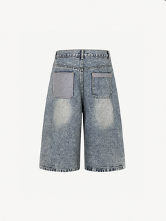 OYL-Lab Star Patch Washed Denim Jorts