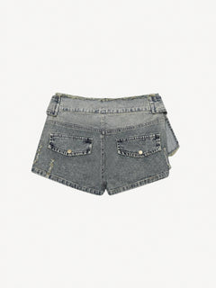 [Copy][Copy][Copy][Copy][Copy]OYL-Lab Star Patch Washed Denim Jorts