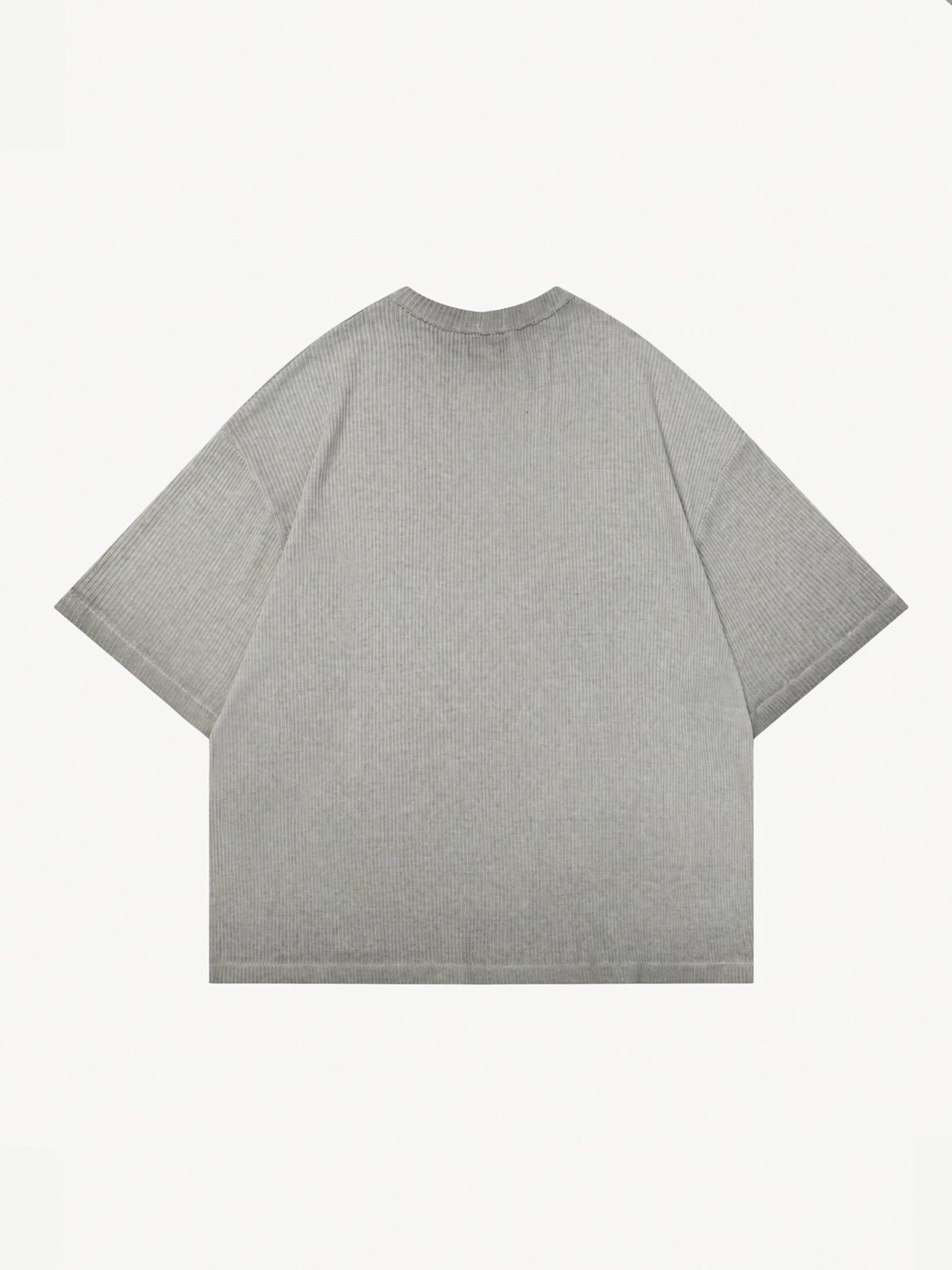 OYL-Lab Waffle Rib Distressed Letter Print Tee