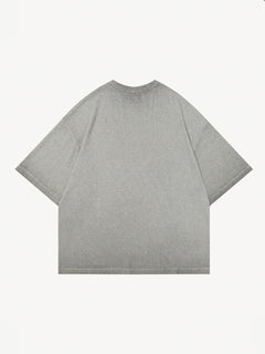OYL-Lab Waffle Rib Distressed Letter Print Tee