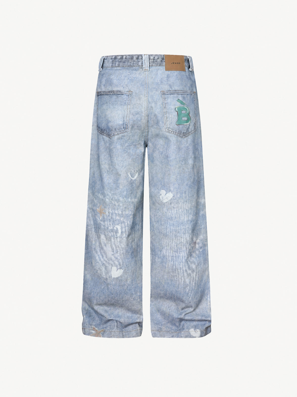 [Copy]OYL-Lab Curved Seam Baggy Rivet Washed Jeans