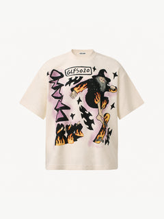[Copy][Copy][Copy][Copy][Copy][Copy][Copy][Copy]OYL-Lab Waffle Rib Distressed Letter Print Tee