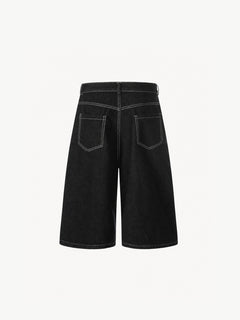 OYL-Lab Towel Embroidered Star Baggy Denim Jorts