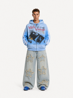 OYL‑Lab Vintage Gradient Zip‑Up Hoodie