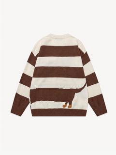 OYL-Lab Dachshund Jacquard Stripe Sweater