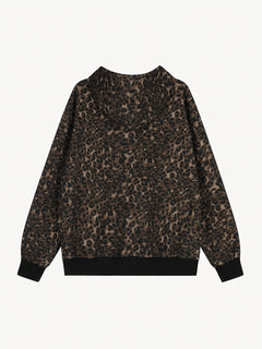 OYL-Lab Washed Black & Leopard Star Stud Zip Up Hoodie