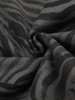 OYL-Lab Zebra Print Studded Zip Up Hoodie