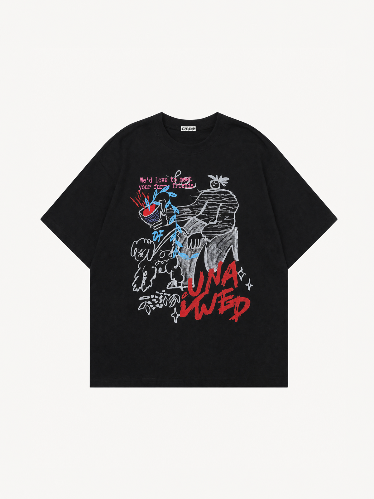 OYL-Lab Hand Drawn Cartoon Puppy Doodle Tee