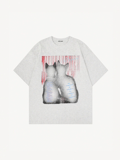 OYL-Lab Blurry Retro Cat Graphic Tee