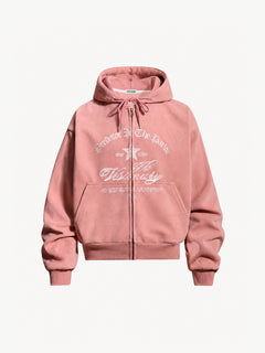 OYL-Lab Vintage Star Graphic Zip Up Hoodie