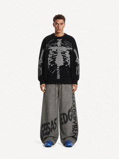 OYL-LabSkeleton Jacquard Crewneck Sweater