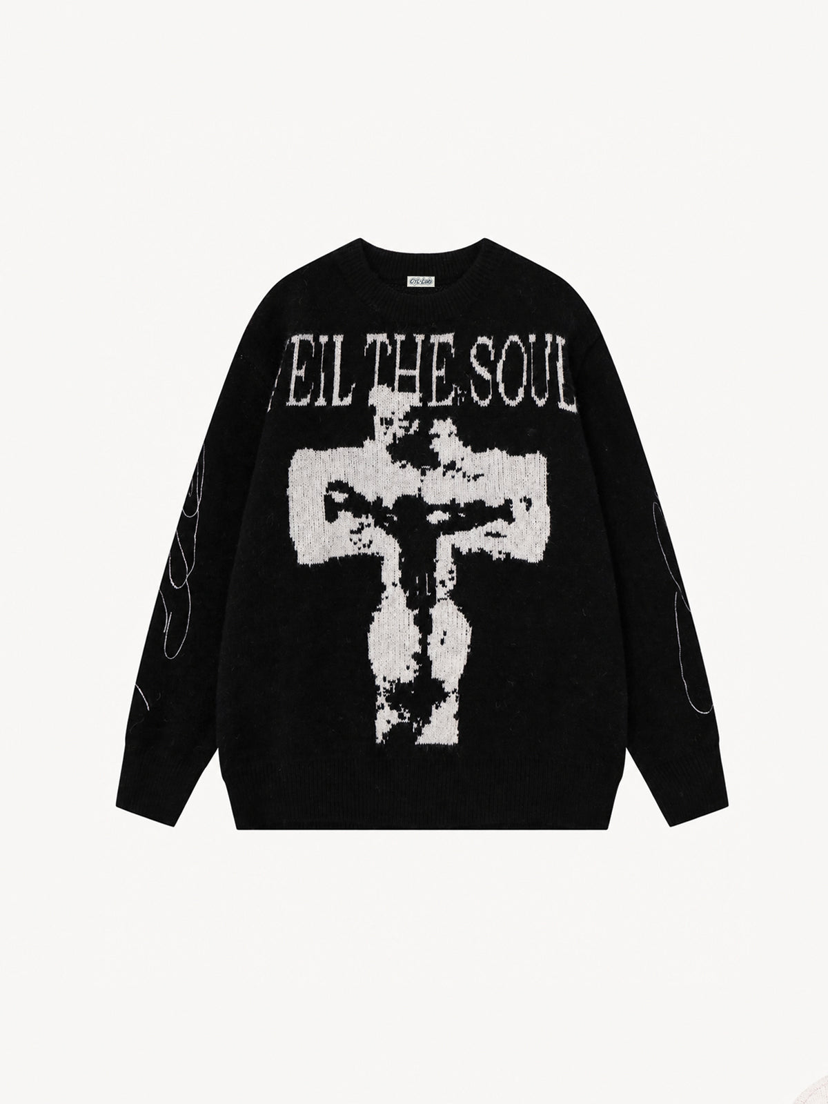 OYL-Lab Cross Figure Jacquard Crewneck Sweater