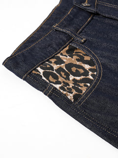 OYL-Lab Leopard Star Patch Baggy Jeans