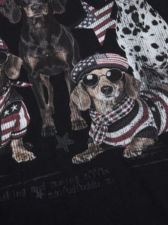 OYL‑Lab Retro Puppy Print Faded Gradient Sweatshirt
