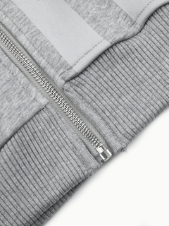 OYL‑Lab Striped Spliced Zip‑Up Hoodie
