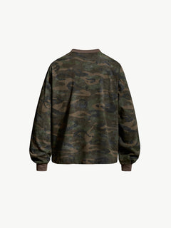 OYL‑Lab Camouflage Vintage Racing‑Car Graphic Crew Neck Sweatshirt