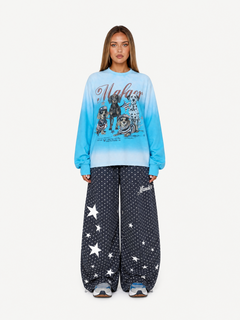 OYL-Lab Retro Polka‑Dot Star Print Baggy Balloon‑Leg Sweatpants