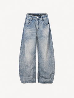 [Copy][Copy][Copy][Copy][Copy]OYL-Lab Vertical Stripe Baggy Jort Denim Shorts