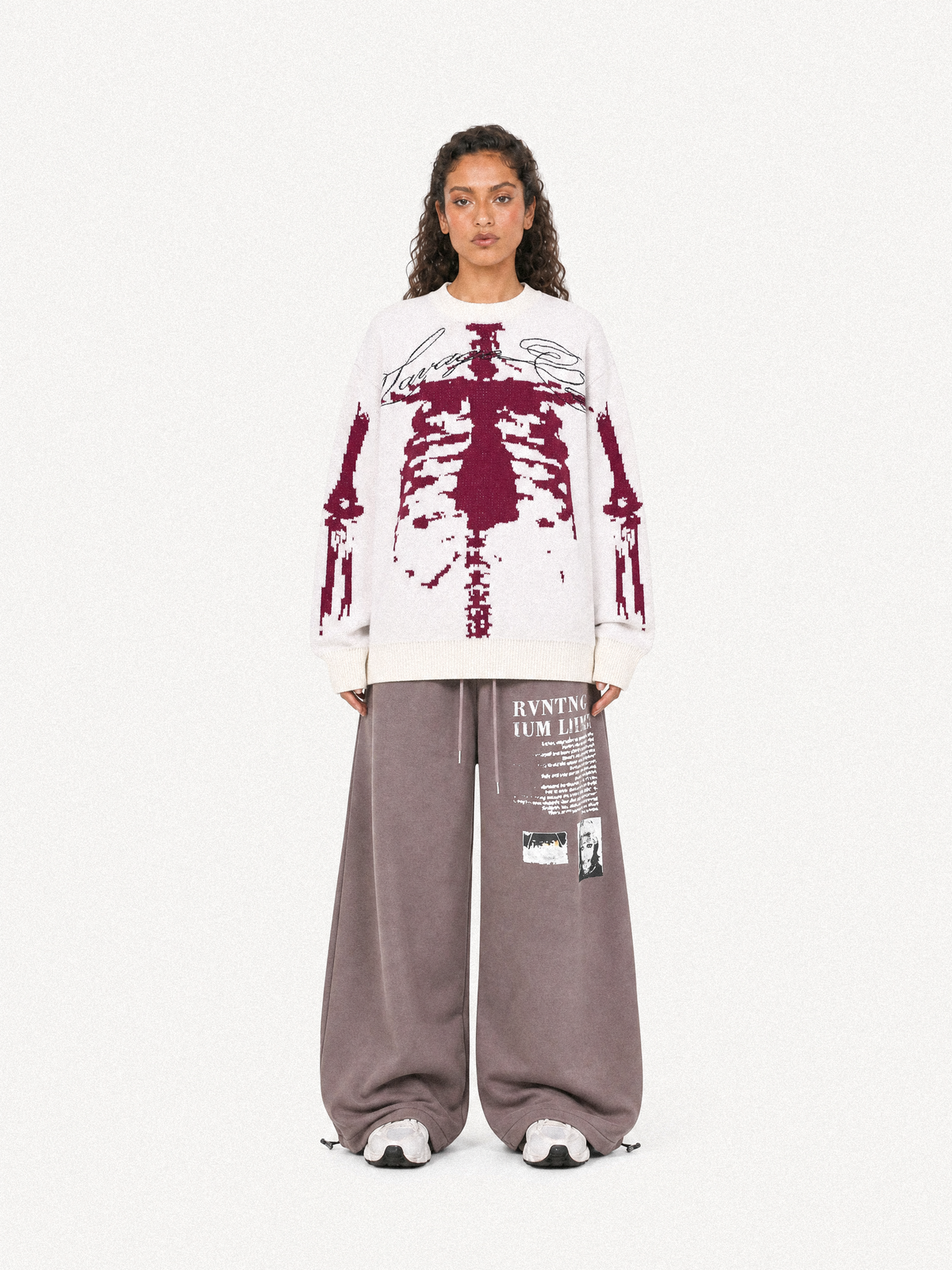 OYL-LabSkeleton Jacquard Crewneck Sweater