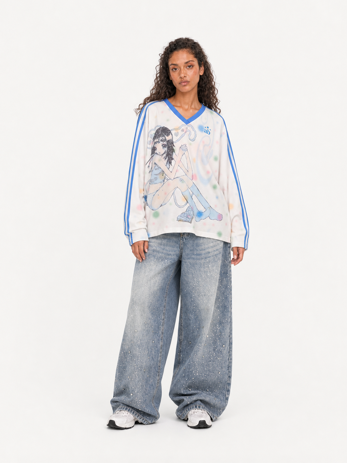 OYL-Lab Y2K Anime Girl Print Long Sleeve Tee