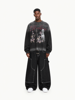 OYL‑Lab Retro Puppy Print Faded Gradient Sweatshirt