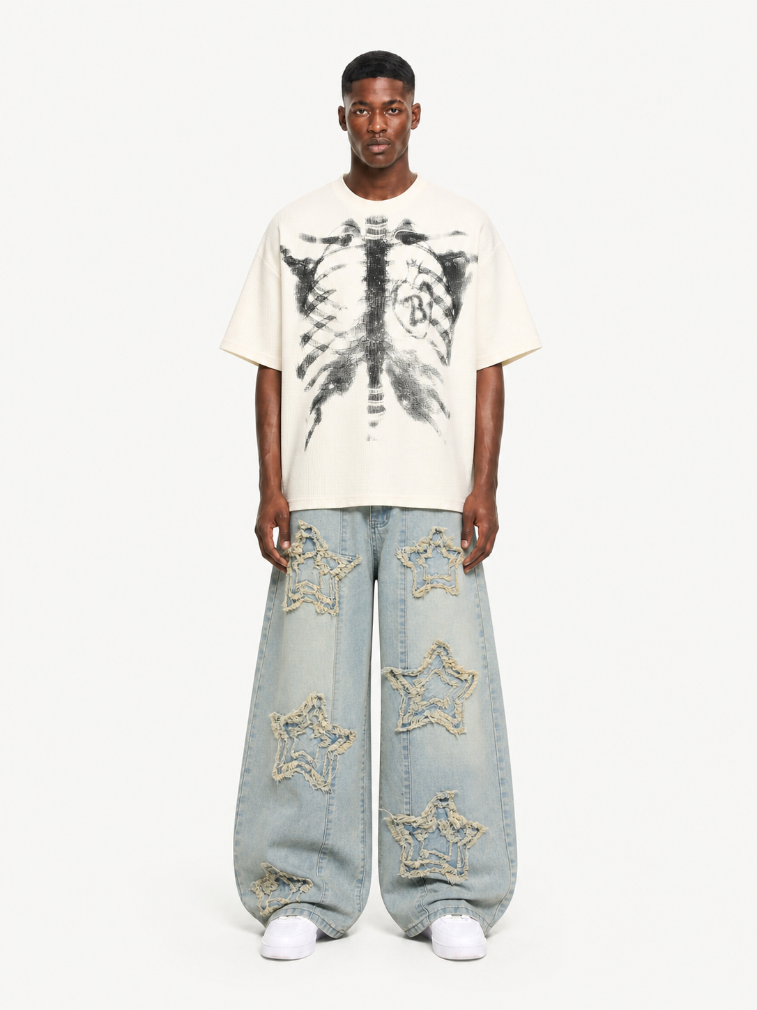 OYL-Lab Waffle Knit Skeleton Graphic Tee