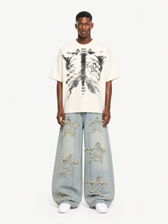 OYL-Lab Waffle Knit Skeleton Graphic Tee