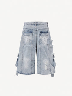 [Copy][Copy]OYL-Lab Star Patch Washed Denim Jorts