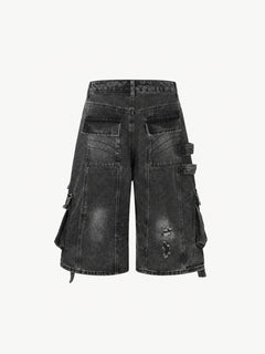 [Copy][Copy]OYL-Lab Star Patch Washed Denim Jorts