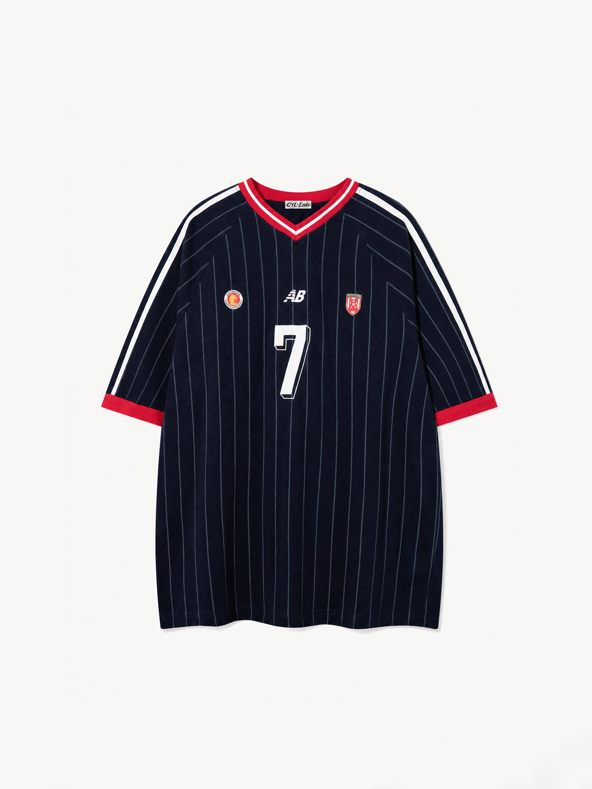 OYL-Lab Vintage Striped #7 Soccer Jersey Tee