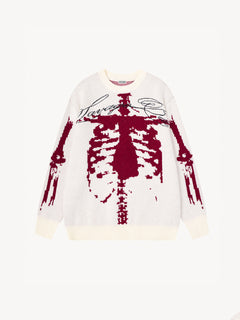 OYL-LabSkeleton Jacquard Crewneck Sweater