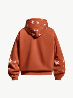 OYL‑Lab Vintage Star Print Zip‑Up Hoodie