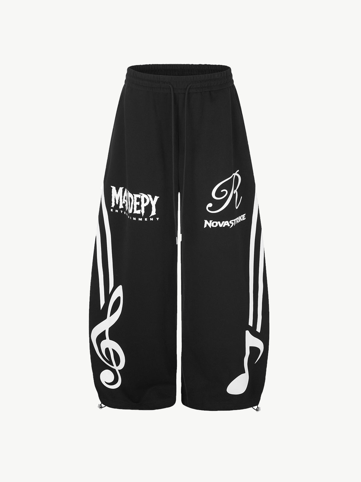 OYL-Lab Musical Print Curved Balloon‑Leg Sweatpants