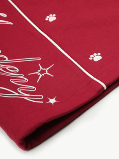 OYL-Lab Paw & Star Print Curved Balloon‑Leg Sweatpants